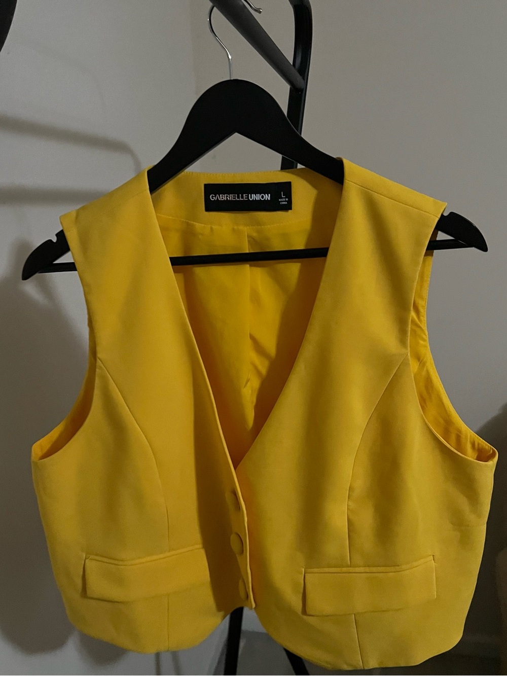 Gabrielle Union Yellow V-Neck Tailored Vest